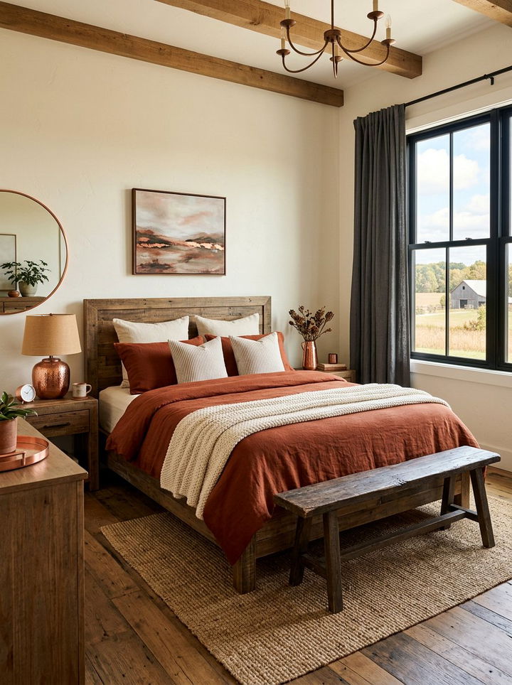Rust Farmhouse Bedroom - 30 farmhouse bedroom color ideas