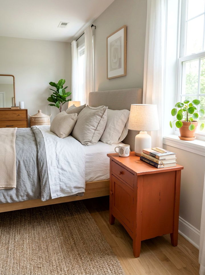 Rust Nightstand - 30 rust bedroom ideas