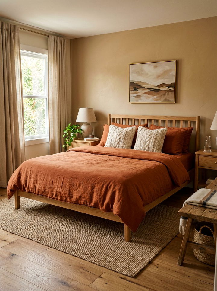 Rust Orange Bedding - 30 bright orange bedroom ideas