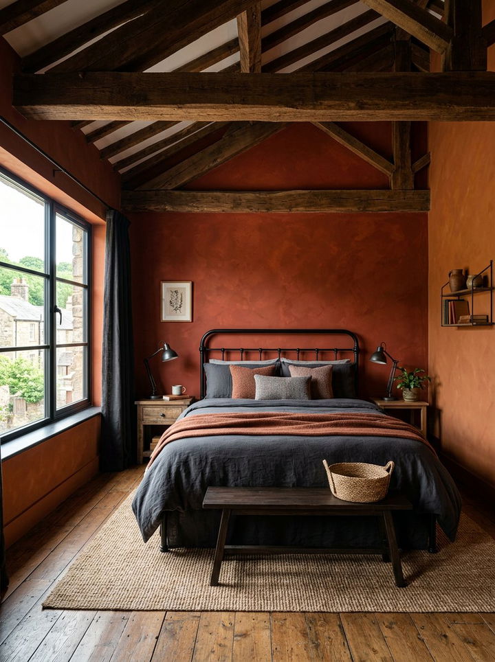 Rust Red Bedroom - 30 moody bedroom color ideas