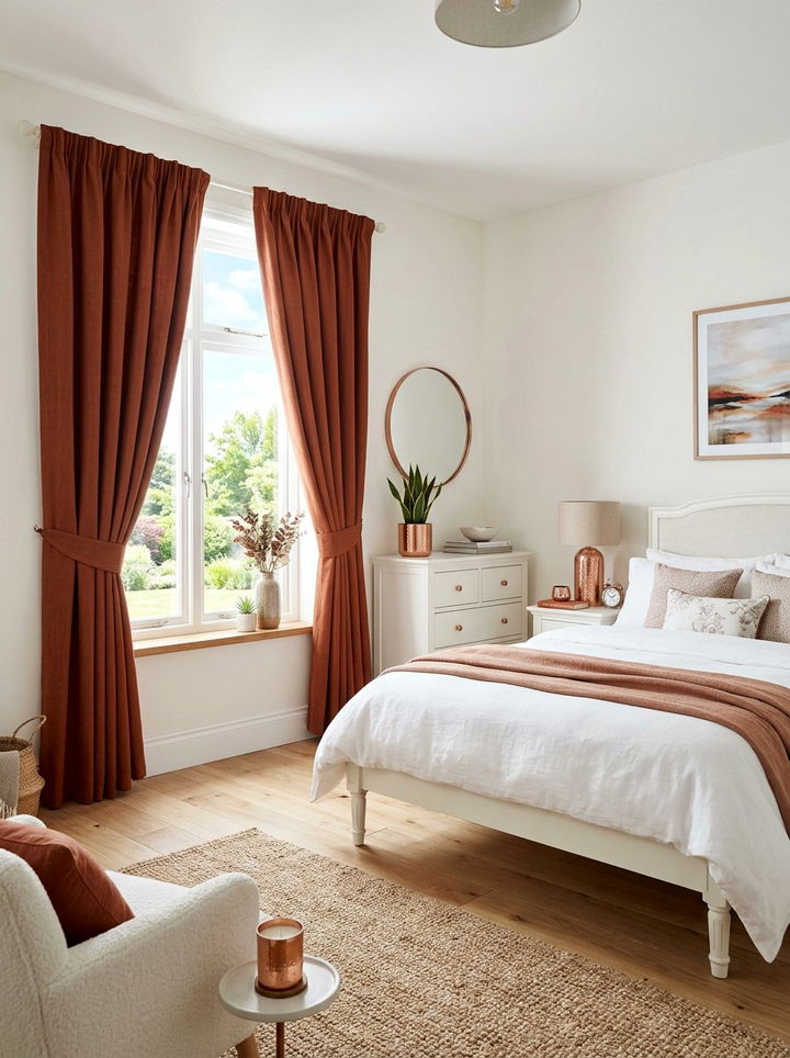Rust Window Treatments - 30 rust bedroom ideas
