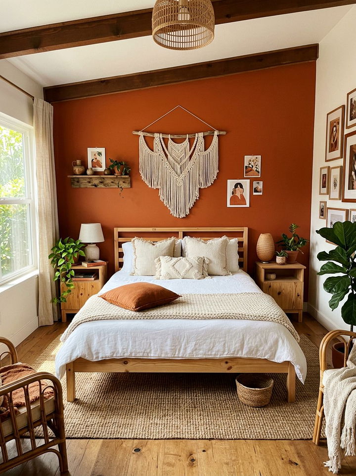 Rust orange bedroom - 30 earthy bedroom color ideas
