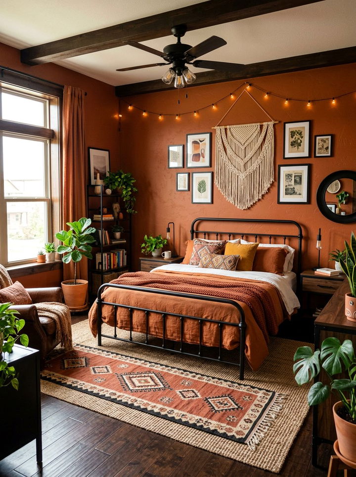 Rust orange bedroom aesthetic - 30 nature inspired bedroom color ideas