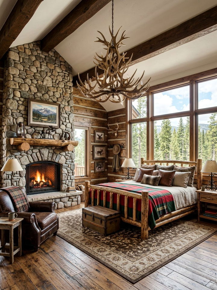 Rustic Antler Chandelier - 30 bedroom chandelier ideas