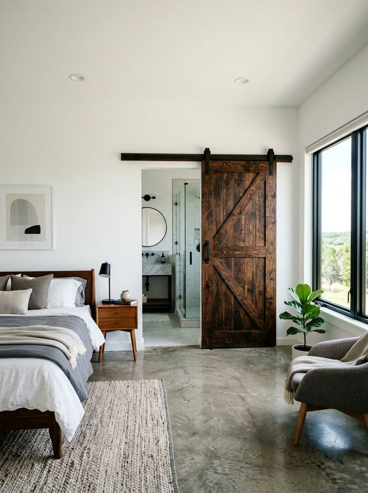 Rustic Barn Door - 30 warehouse bedroom ideas