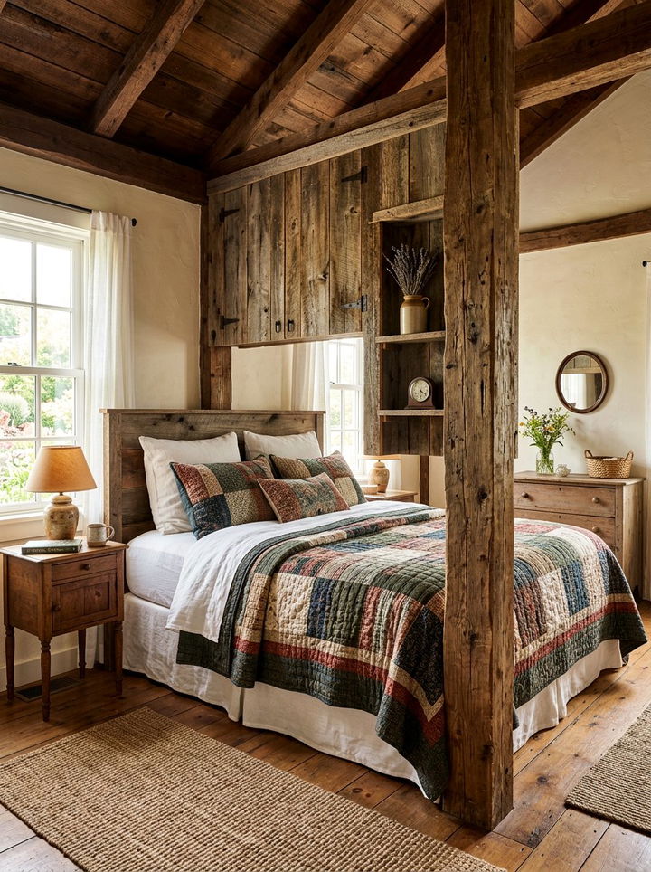 Rustic Barn Wood Bedroom Partition - 30 bedroom screen ideas