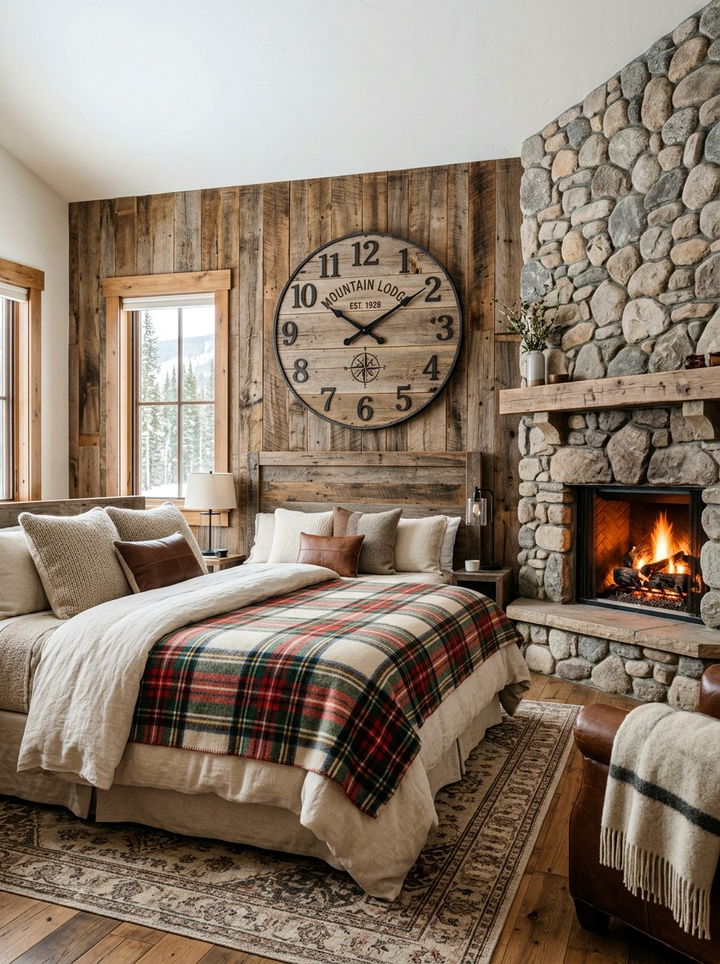 Rustic Barn Wood Wall Clock - 30 bedroom wall clocks