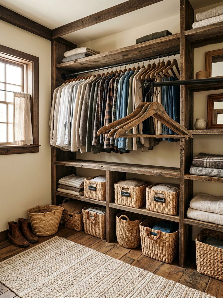 Rustic Bedroom Closet - 30 bedroom wooden hangers
