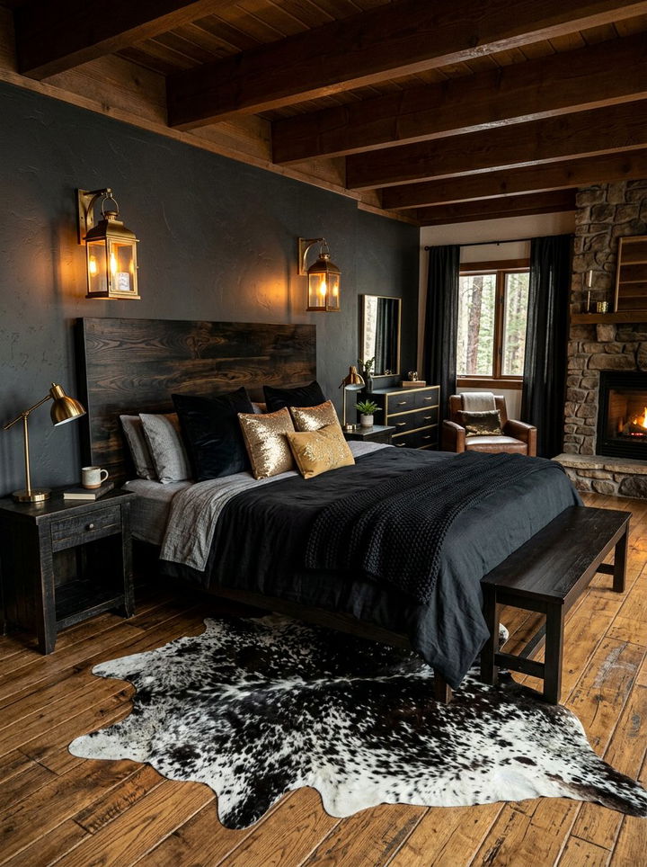 Rustic Black And Gold Bedroom - 30 black and gold bedroom ideas