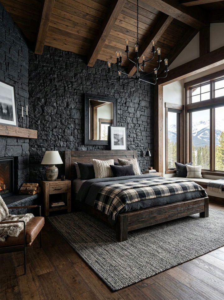 Rustic Black Bedroom - 30 black bedroom decor ideas