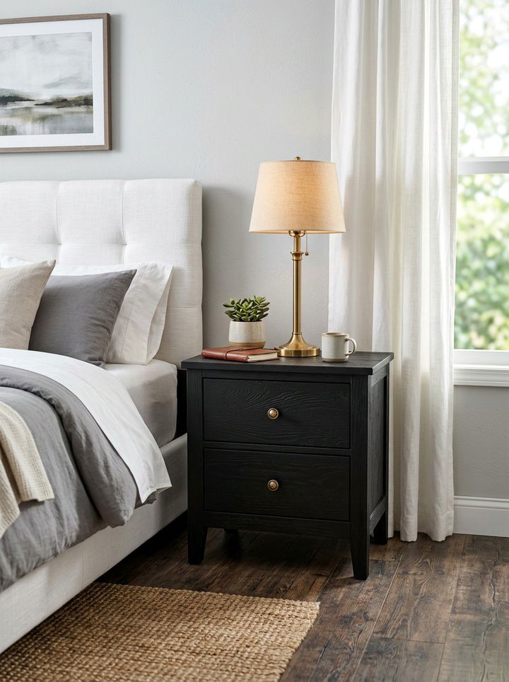 Rustic Black Nightstand - 30 bedroom rustic nightstands