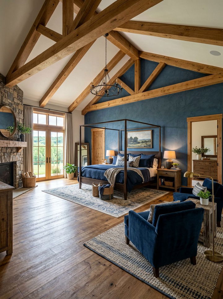 Rustic Blue Master Suite - 30 rustic blue bedroom ideas