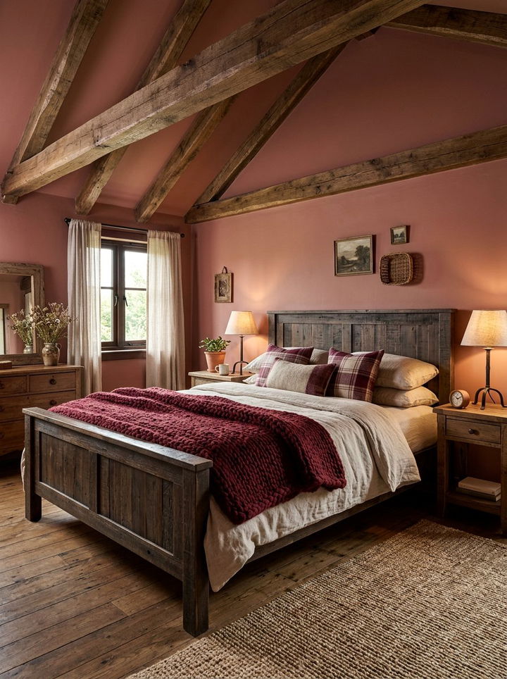 Rustic Burgundy Bedroom - 30 burgundy bedroom ideas
