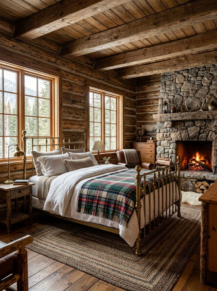 Rustic Cabin Brass Bed - 30 bedroom brass beds