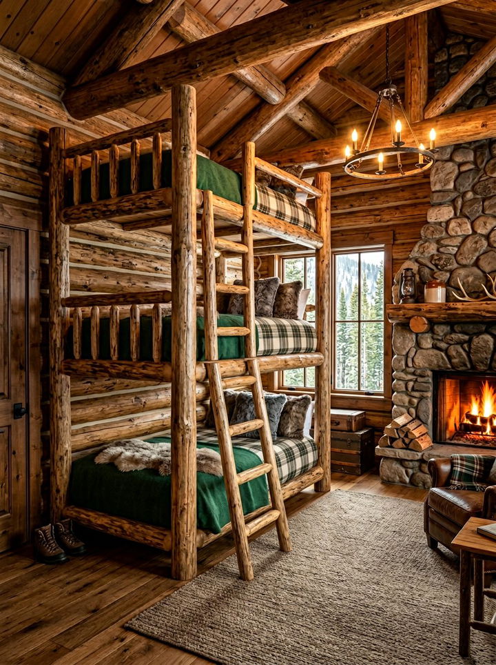 Rustic Cabin Quadruple Bunks - 30 quadruple bedroom ideas
