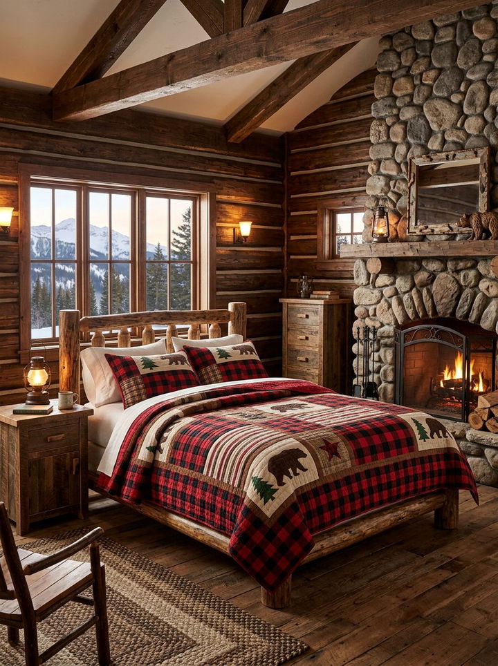 Rustic Cabin Quilt - 30 bedroom quilts