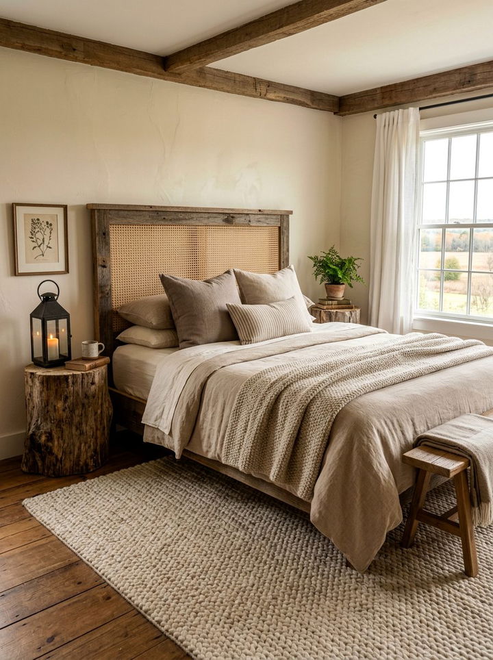 Rustic Cane Headboard - 30 bedroom cane headboards