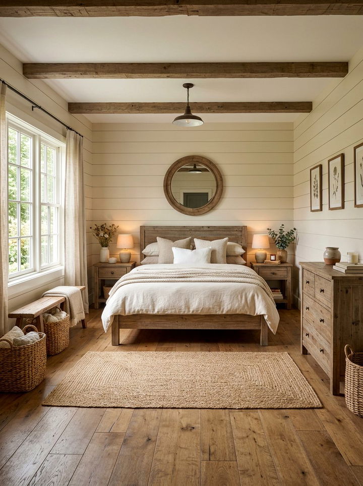 Rustic Champagne Farmhouse Bedroom - 30 champagne bedroom ideas