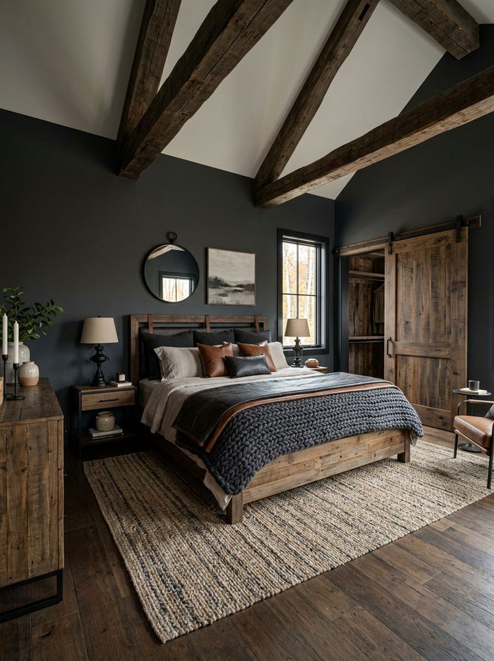 Rustic Charcoal Bedroom Design - 30 bedroom charcoal walls