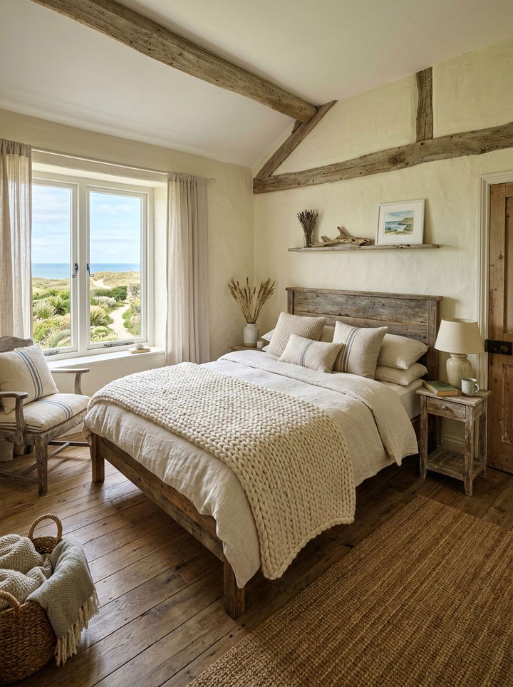 Rustic Coastal Cream Bedroom - 30 coastal cream bedroom ideas