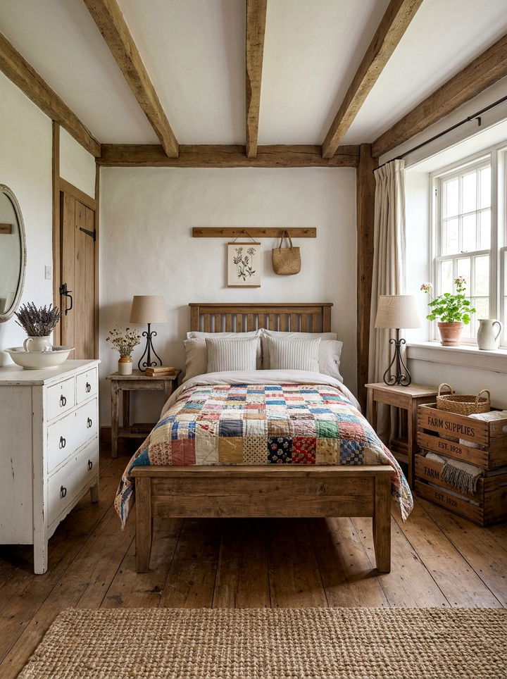 Rustic Farmhouse Bedroom - 30 affordable bedroom ideas