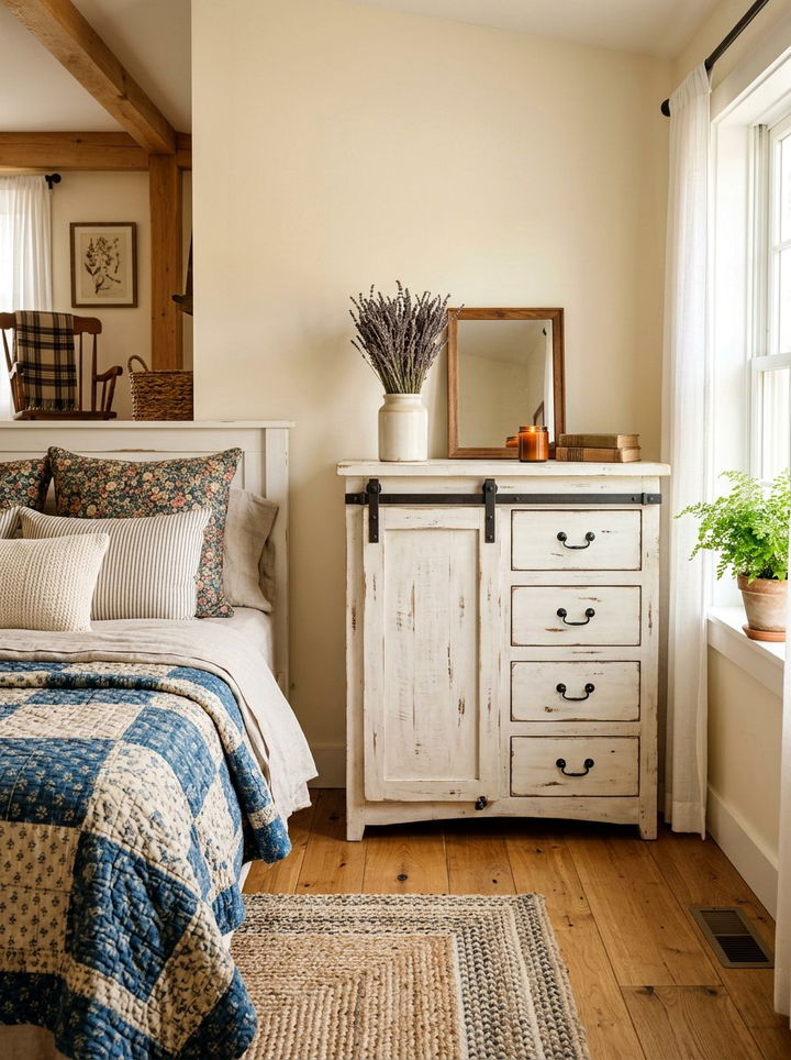 Rustic Farmhouse Dresser - 30 bedroom dresser ideas