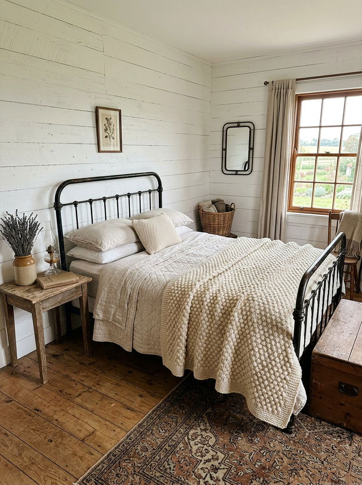Rustic Farmhouse Knit Bedroom - 30 knitted bedroom ideas