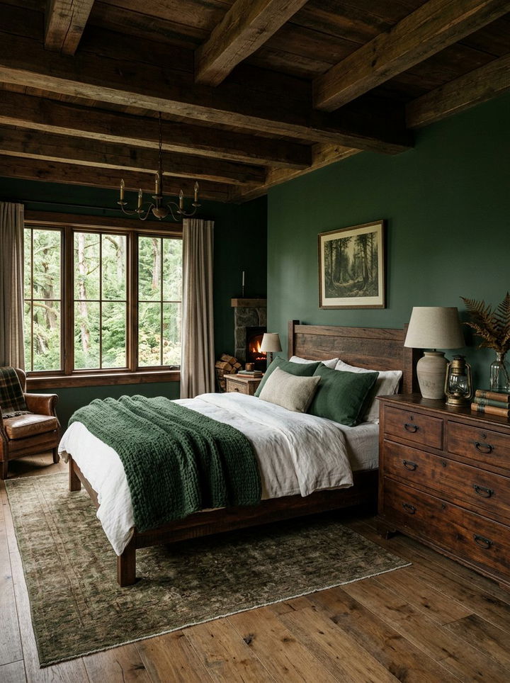 Rustic Forest Green Bedroom - 30 forest green bedroom ideas