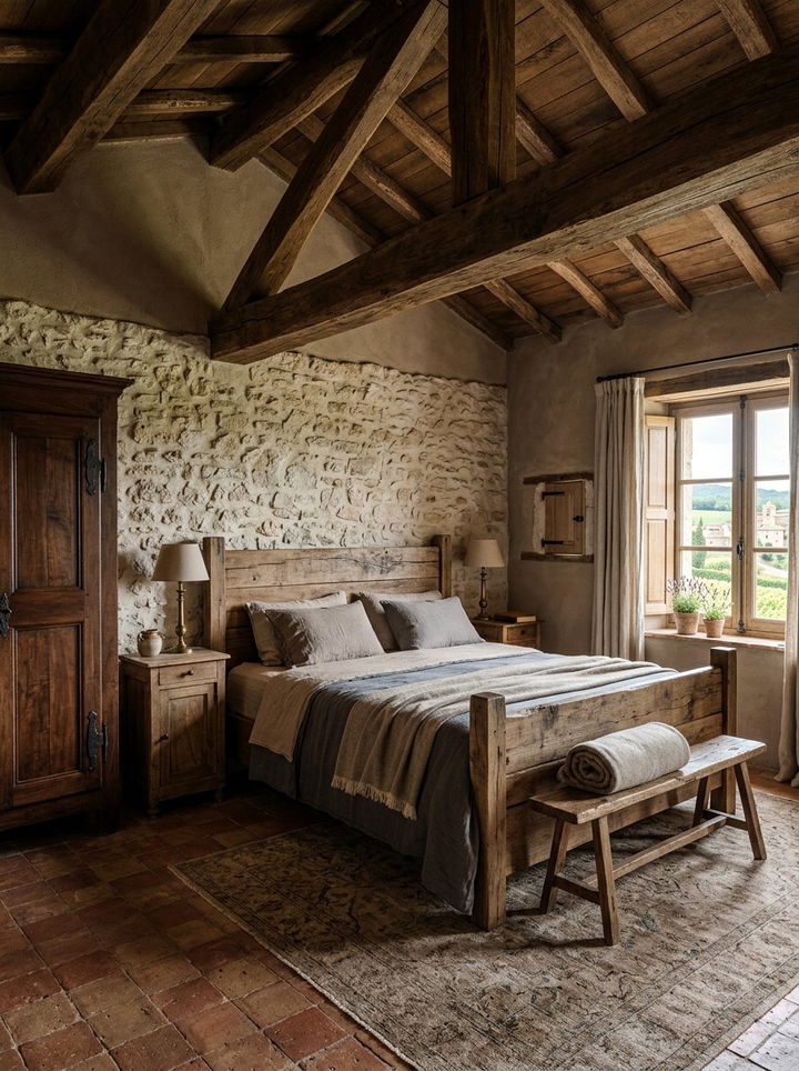 Rustic French provincial bedroom - 30 French country bedroom ideas