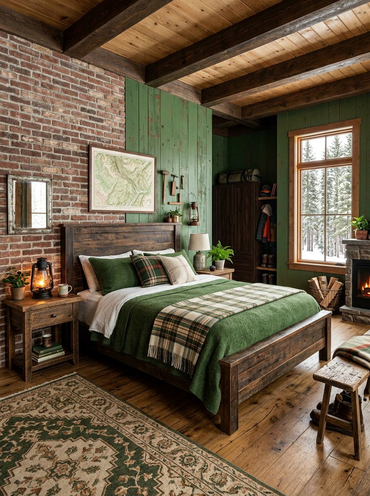 Rustic Green Bedroom - 30 bohemian green bedroom ideas