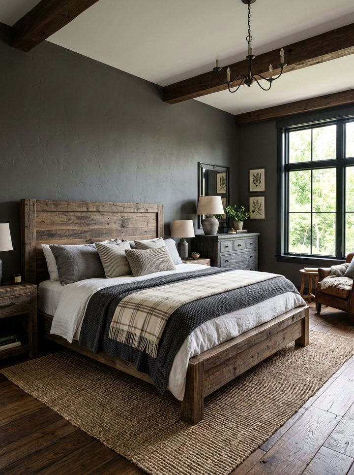 Rustic Grey Master Bedroom - 30 farmhouse grey bedroom ideas