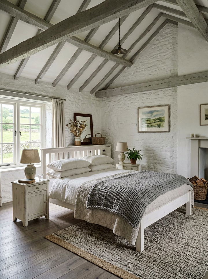 Rustic Grey and White Bedroom - 30 grey and white bedroom ideas