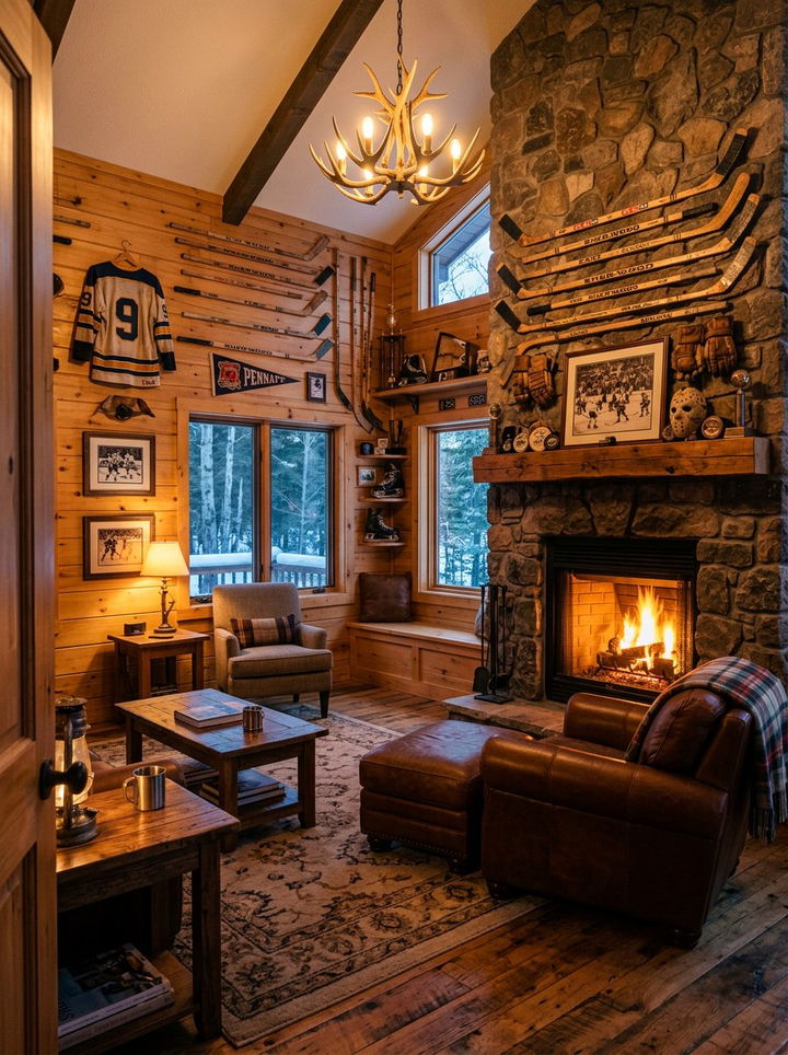 Rustic Hockey Cabin Style - 30 hockey bedroom ideas