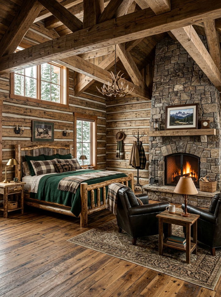 Rustic Log Cabin Bedroom - 30 bedroom inspiration boards