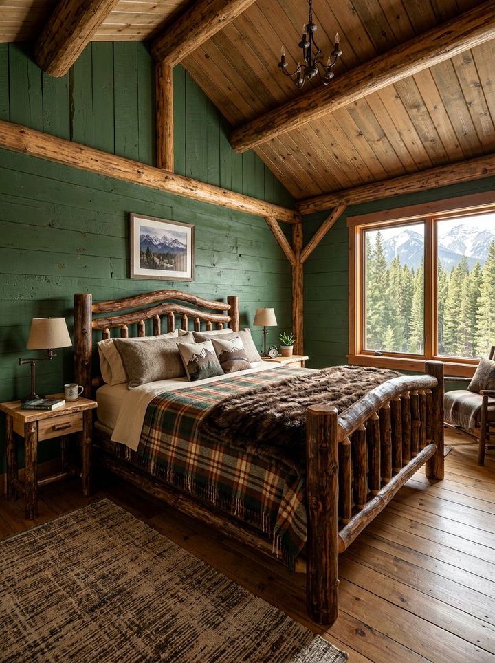 Rustic Log Sleigh Bed - 30 bedroom sleigh beds