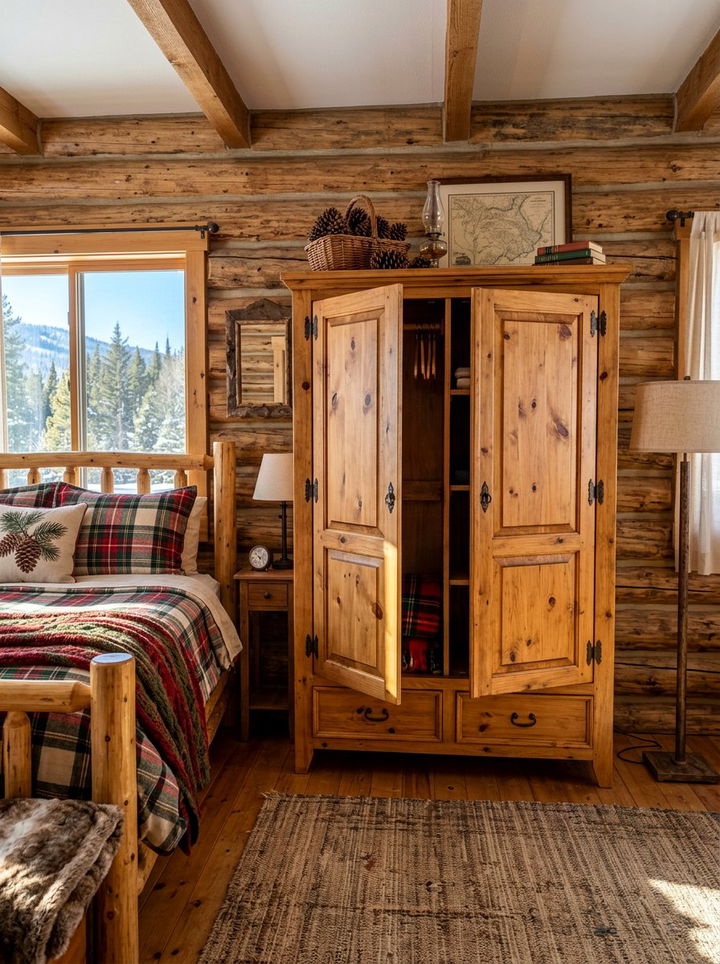 Rustic Pine Armoire - 30 bedroom armoires