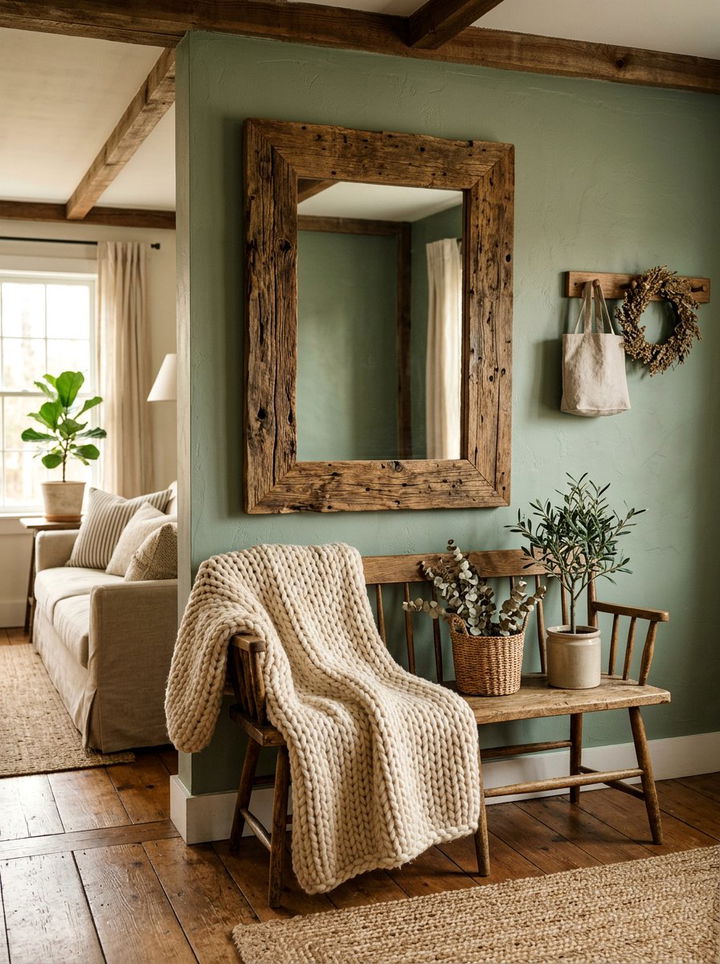 Rustic Reclaimed Wood Mirror - 30 bedroom floor mirrors