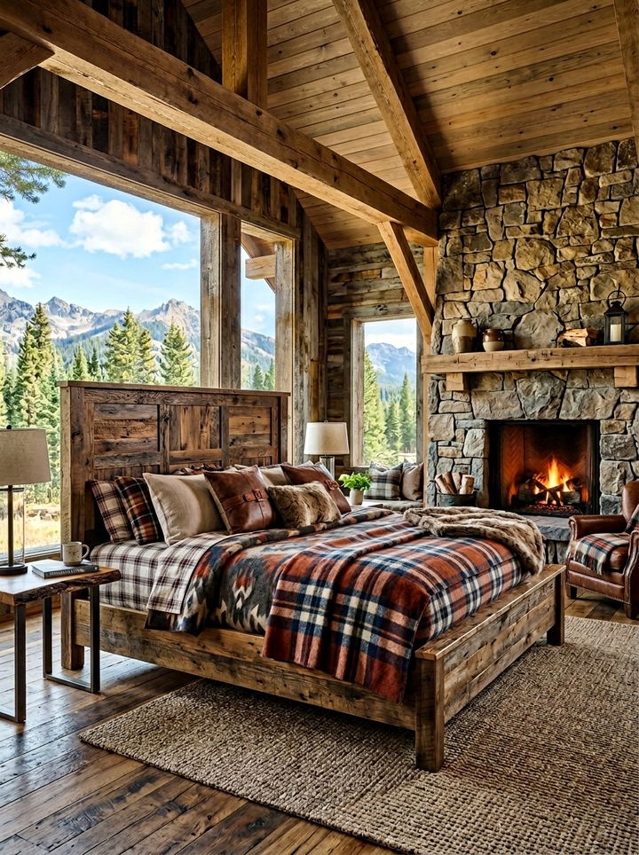 Rustic Reclaimed Wood Panel Bed - 30 bedroom panel beds