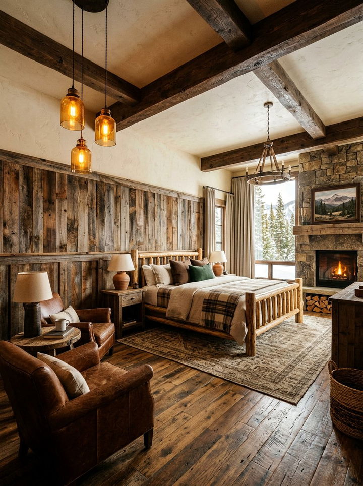 Rustic Reclaimed Wood Wainscoting - 30 bedroom wainscoting ideas