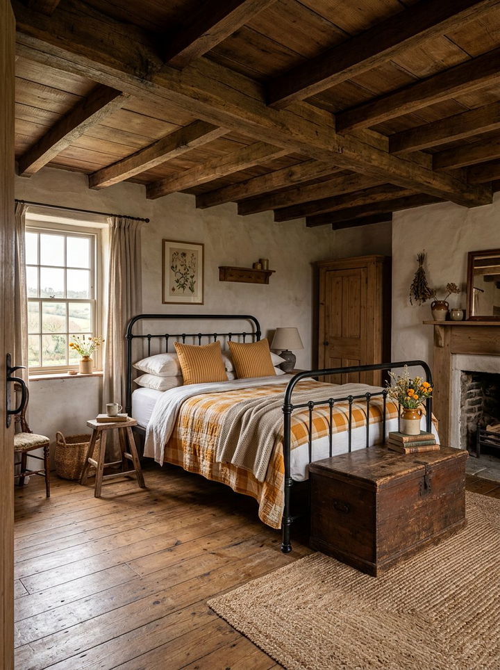 Rustic Saffron Farmhouse Bedroom - 30 saffron bedroom ideas