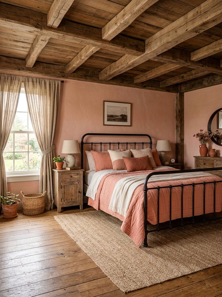 Rustic Salmon Pink Bedroom - 30 salmon pink bedroom ideas