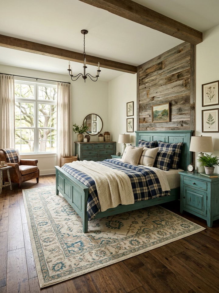 Rustic Teal Bedroom - 30 teal bedroom design ideas