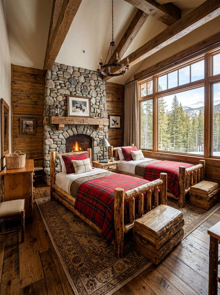 Rustic Twin Bedroom - 30 twin siblings bedroom ideas