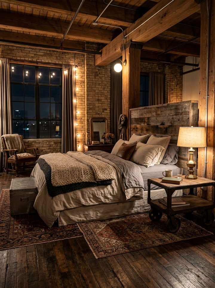 Rustic Warehouse Bedroom - 30 converted warehouse bedroom ideas