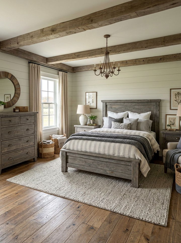 Rustic Weathered Gray Bedroom - 30 gray bedroom furniture ideas