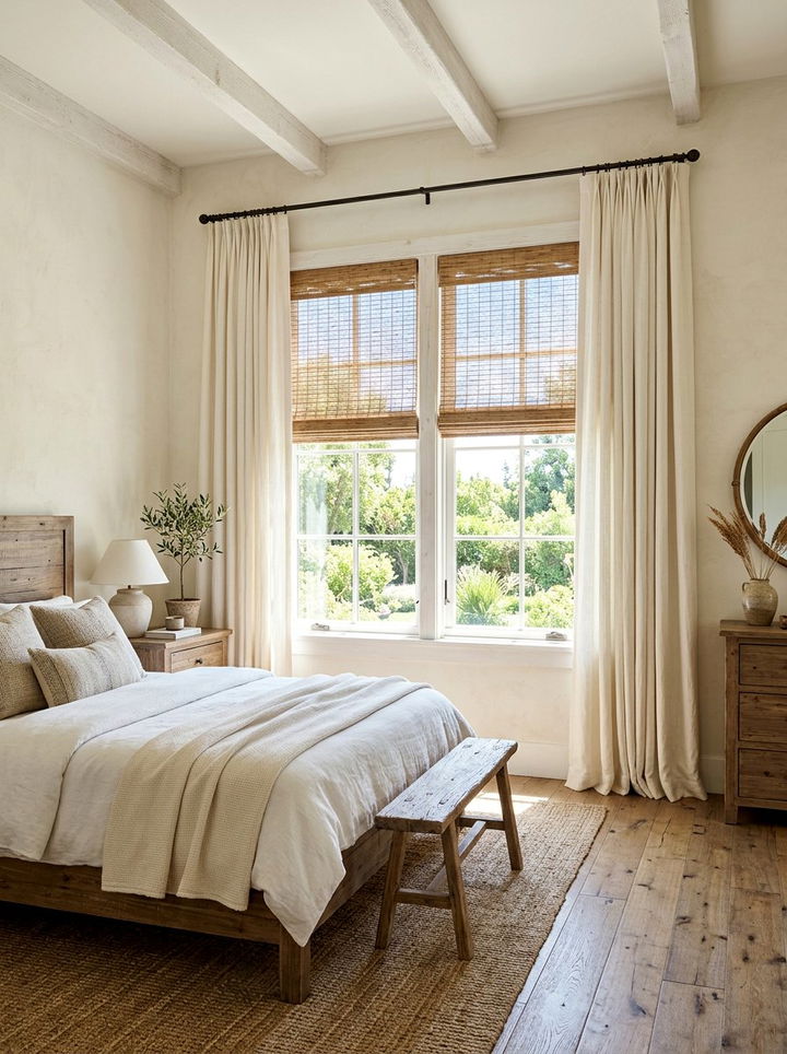 Rustic Window Treatment Bedroom - 30 rustic cream bedroom ideas