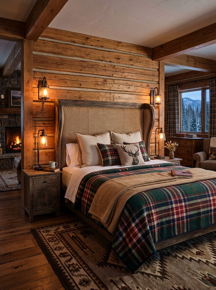 Rustic Wingback Headboard - 30 bedroom wingback headboards