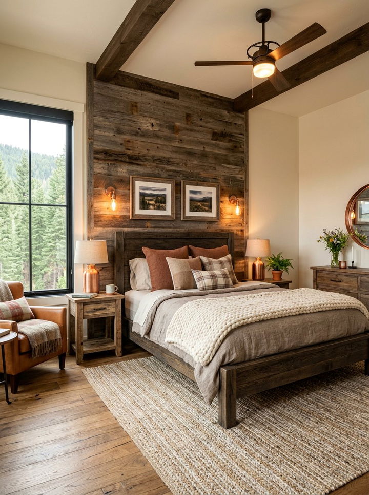 Rustic Wood Accent Bedroom - 30 young adult bedroom ideas