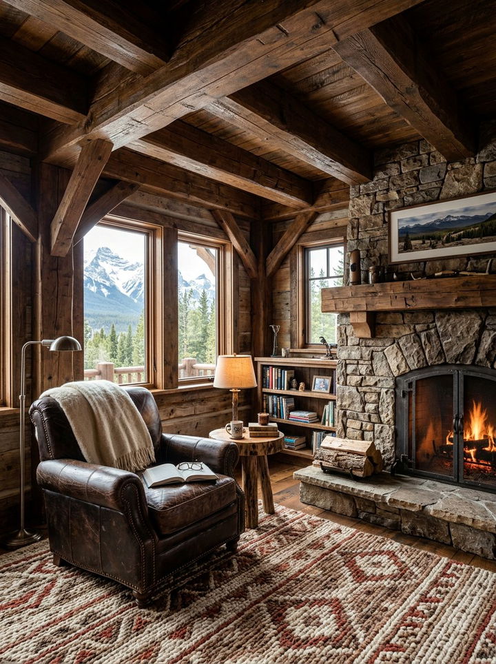 Rustic Wood Beam Reading Space - 30 bedroom reading nook ideas