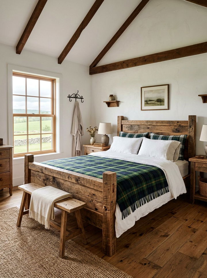 Rustic Wood Bedframe - 30 bedroom bed styling ideas